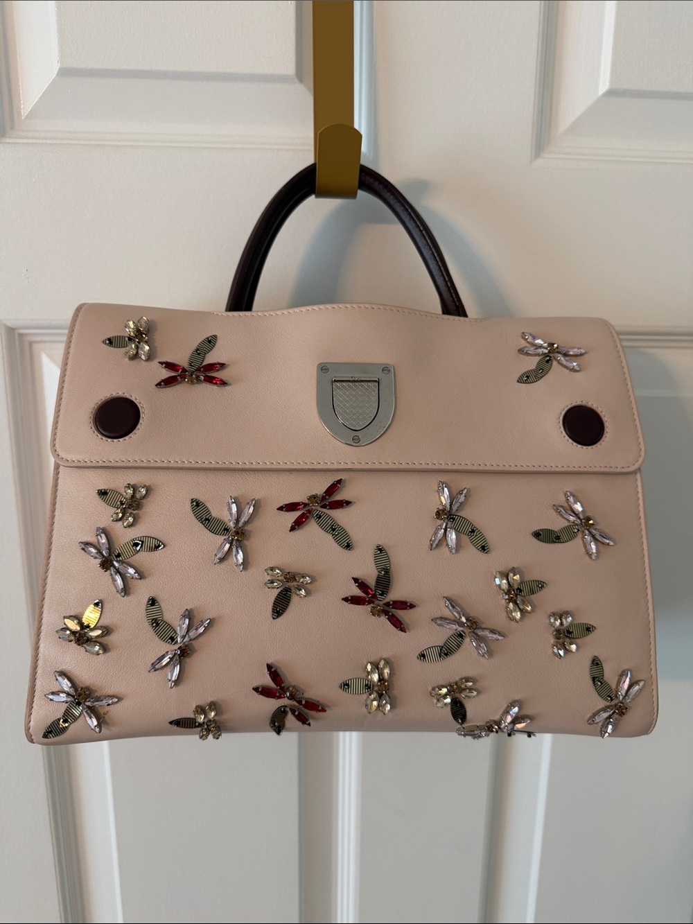 Christian Dior Rare Dragonfly beaded  front handbag